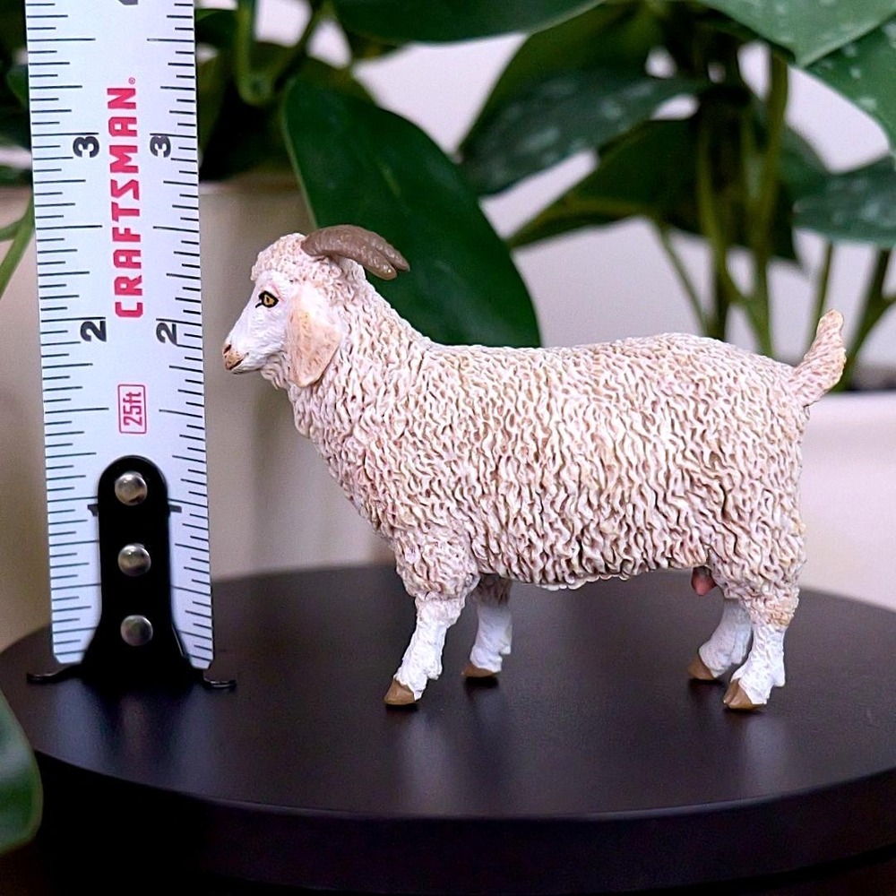 Angora Goat Farm Animal Figurine - Hand Painted Farm Animal Toy Action Figure - Picture 11 of 15